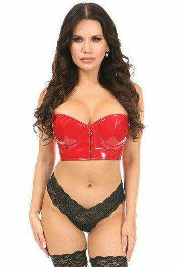 Daisy Corsets Lavish Red Patent PVC Underwire Short Bustier - Daisy Corsets - Flyclothing LLC