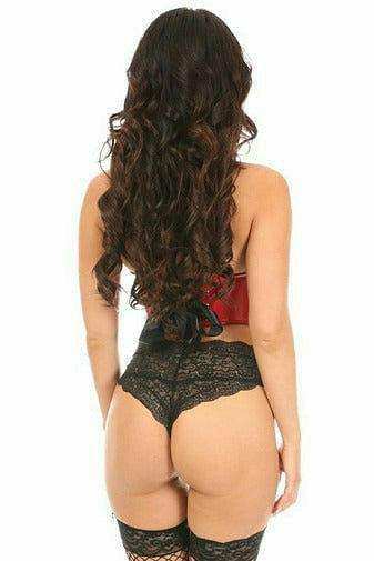 Daisy Corsets Lavish Red Patent PVC Underwire Short Bustier - Daisy Corsets - Flyclothing LLC