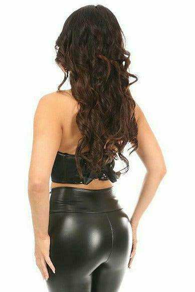 Daisy Corsets Lavish Black Patent PVC Underwire Short Bustier - Daisy Corsets - Flyclothing LLC