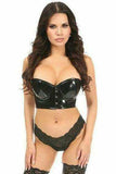 Daisy Corsets Lavish Black Patent PVC Underwire Short Bustier - Daisy Corsets - Flyclothing LLC