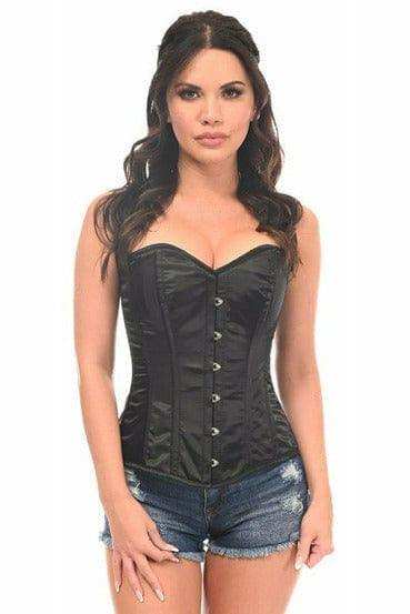 Daisy Corsets Lavish Black Satin Full Back Sweetheart Corset - Daisy Corsets - Flyclothing LLC