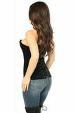 Daisy Corsets Lavish Black Velvet Overbust Corset - Daisy Corsets - Flyclothing LLC