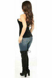 Daisy Corsets Lavish Black Velvet Overbust Corset - Daisy Corsets - Flyclothing LLC