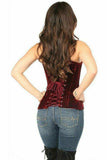 Daisy Corsets Lavish Red Crushed Velvet Overbust Corset - Daisy Corsets - Flyclothing LLC