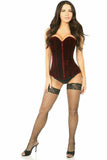 Daisy Corsets Lavish Red Crushed Velvet Overbust Corset - Daisy Corsets - Flyclothing LLC