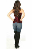 Daisy Corsets Lavish Red Crushed Velvet Overbust Corset - Daisy Corsets - Flyclothing LLC