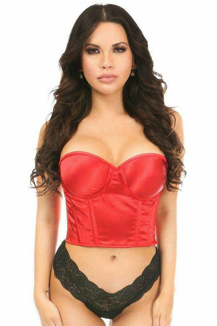 Daisy Corsets Lavish Red Satin Underwire Bustier - Daisy Corsets - Flyclothing LLC
