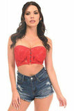 Daisy Corsets Lavish Red Lace Underwire Short Bustier - Daisy Corsets - Flyclothing LLC