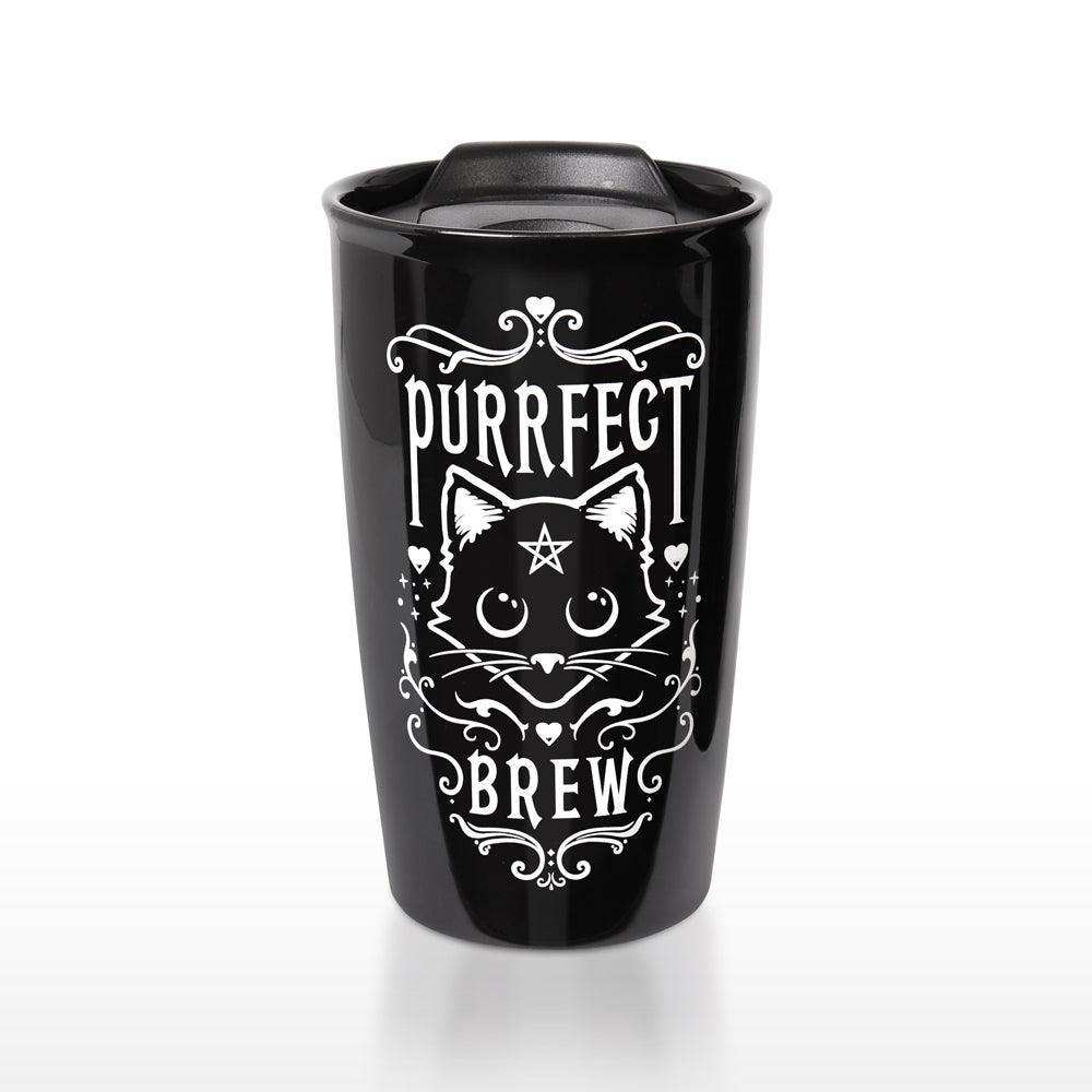 The Vault Purrfect Brew Double Walled Mug - Alchemy Gothic - Flyclothing LLC