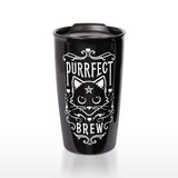 The Vault Purrfect Brew Double Walled Mug - Alchemy Gothic - Flyclothing LLC