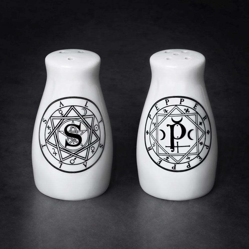 The Vault S' & 'P' Salt & Pepper set - Alchemy Gothic - Flyclothing LLC