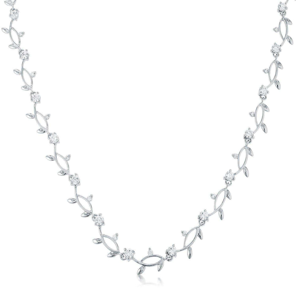 Rhodium Plated Vineyard Necklace - JGI - Flyclothing LLC