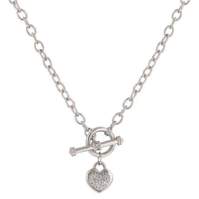 Toggle Pave Heart Necklace - JGI - Flyclothing LLC