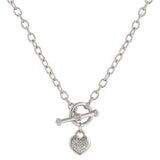 Toggle Pave Heart Necklace - JGI - Flyclothing LLC