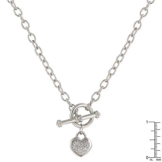 Toggle Pave Heart Necklace - JGI - Flyclothing LLC