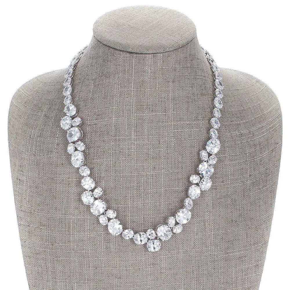 Bejeweled Cubic Zirconia Collar Necklace - JGI - Flyclothing LLC