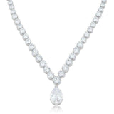 Bejeweled Cubic Zirconia Pear Drop Necklace - JGI - Flyclothing LLC