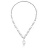 Bejeweled Cubic Zirconia Pear Drop Necklace - JGI - Flyclothing LLC