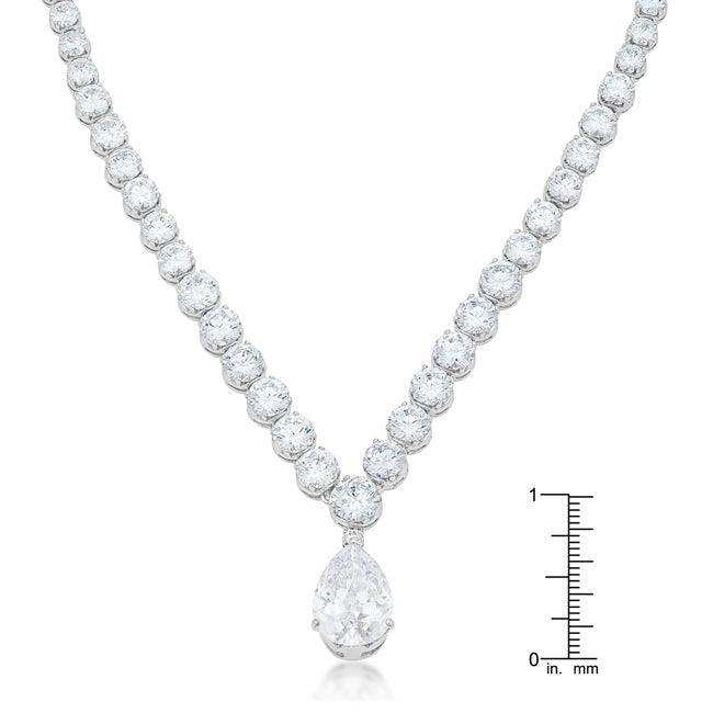 Bejeweled Cubic Zirconia Pear Drop Necklace - JGI - Flyclothing LLC
