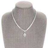 Bejeweled Cubic Zirconia Pear Drop Necklace - JGI - Flyclothing LLC