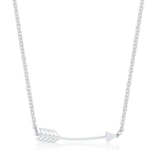Arianna Rhodium Stainless Steel Arrow Necklace - JGI - Flyclothing LLC