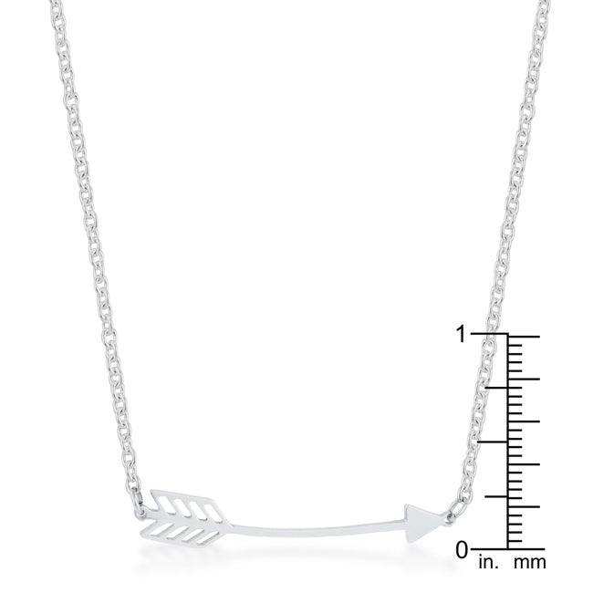 Arianna Rhodium Stainless Steel Arrow Necklace - JGI - Flyclothing LLC