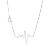 High Polish Stainless Steel Heartbeat Necklace - JGI - Flyclothing LLC