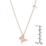 Beatrice Rose Gold Stainless Steel Delicate Butterfly Necklace - JGI - Flyclothing LLC