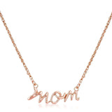 18k Rose Gold Plated Mom Script Necklace - JGI - Flyclothing LLC
