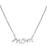 Rhodium Plated Mom Script Necklace - JGI - Flyclothing LLC