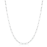 16 Rhodium Plated Linked Mid Size Paperclip Chain Necklace - JGI - Flyclothing LLC