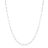 16 Rhodium Plated Linked Petite Paperclip Chain Necklace - JGI - Flyclothing LLC