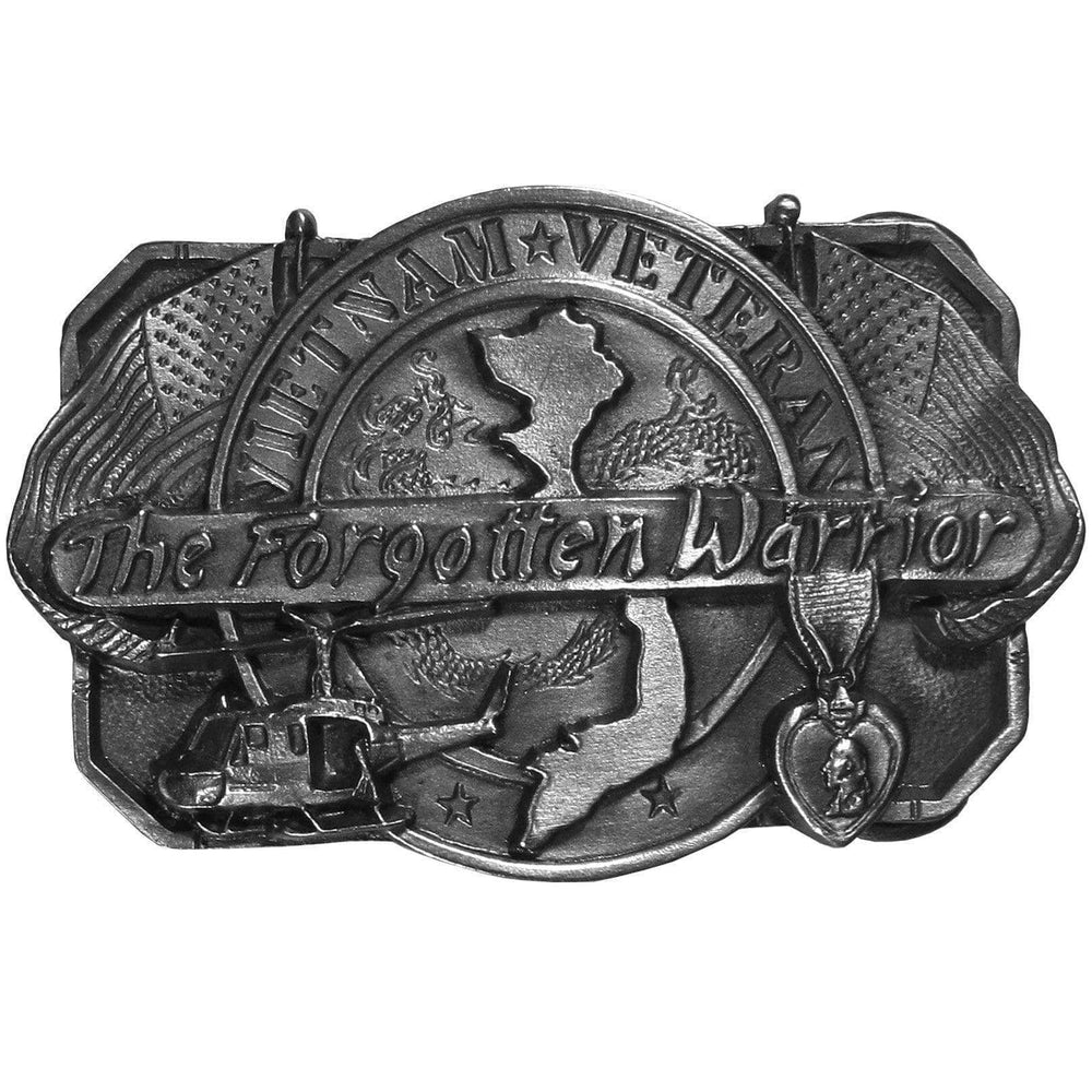 Vietnam Veteran Antiqued Belt Buckle - Siskiyou Buckle - Flyclothing LLC
