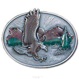 Eagle Over Mountains Enameled Belt Buckle - Siskiyou Buckle - Flyclothing LLC