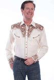 Scully NATURAL FLORAL TOOLED EMBROIDERY SHIRT - Scully Leather - Flyclothing LLC