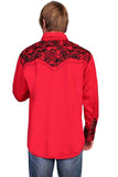Scully RED FLORAL TOOLED EMBROIDERY SHIRT - Scully Leather - Flyclothing LLC