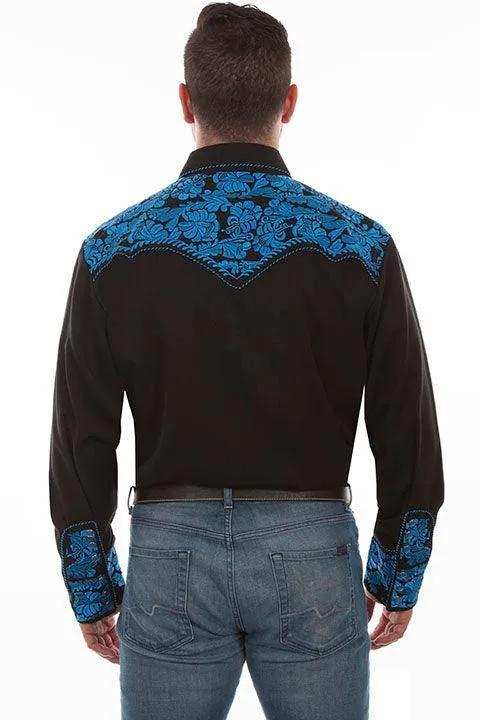 Scully ROYAL FLORAL TOOLED EMBROIDERY SHIRT - Scully Leather - Flyclothing LLC