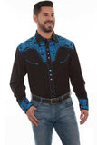 Scully ROYAL FLORAL TOOLED EMBROIDERY SHIRT - Scully Leather - Flyclothing LLC