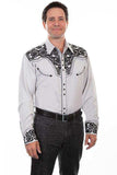 Scully STEEL FLORAL TOOLED EMBROIDERY SHIRT - Scully Leather - Flyclothing LLC