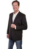 Scully BLACK SOLID BLAZER W/TONAL PIPING - Scully Leather - Flyclothing LLC