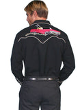 Scully Leather Black Embroidered Rock & Roll Shirt - Scully Leather - Flyclothing LLC