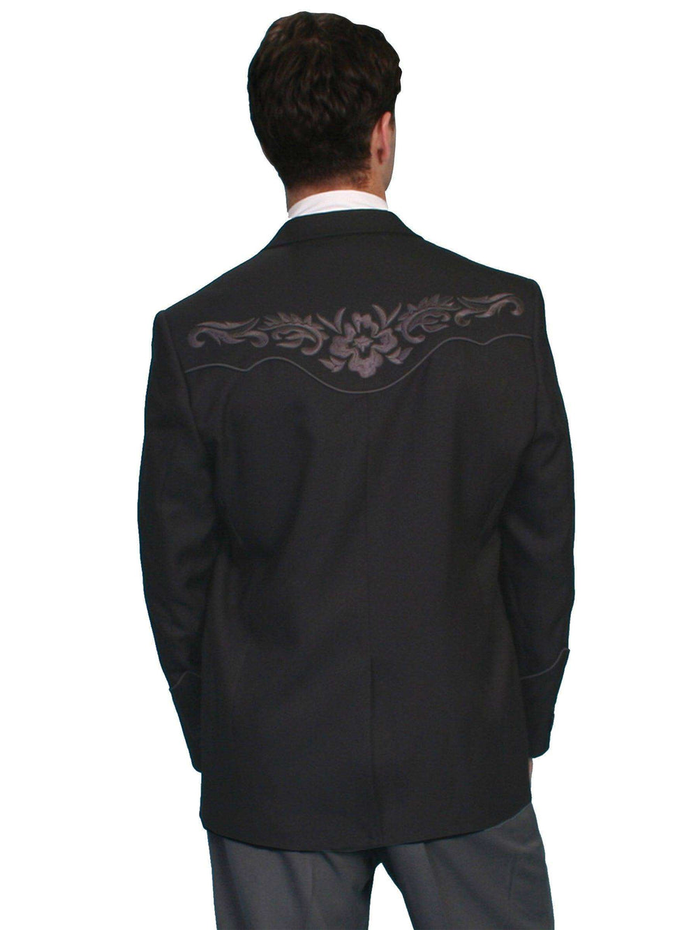 Scully CHARCOAL FLORAL TONAL EMB. BLAZER - Scully Leather - Flyclothing LLC