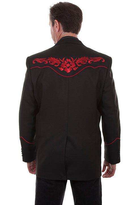 Scully Leather Crimson Floral Tonal Emb. Mens Blazer - Scully Leather - Flyclothing LLC