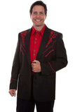Scully Leather Crimson Floral Tonal Emb. Mens Blazer - Scully Leather - Flyclothing LLC