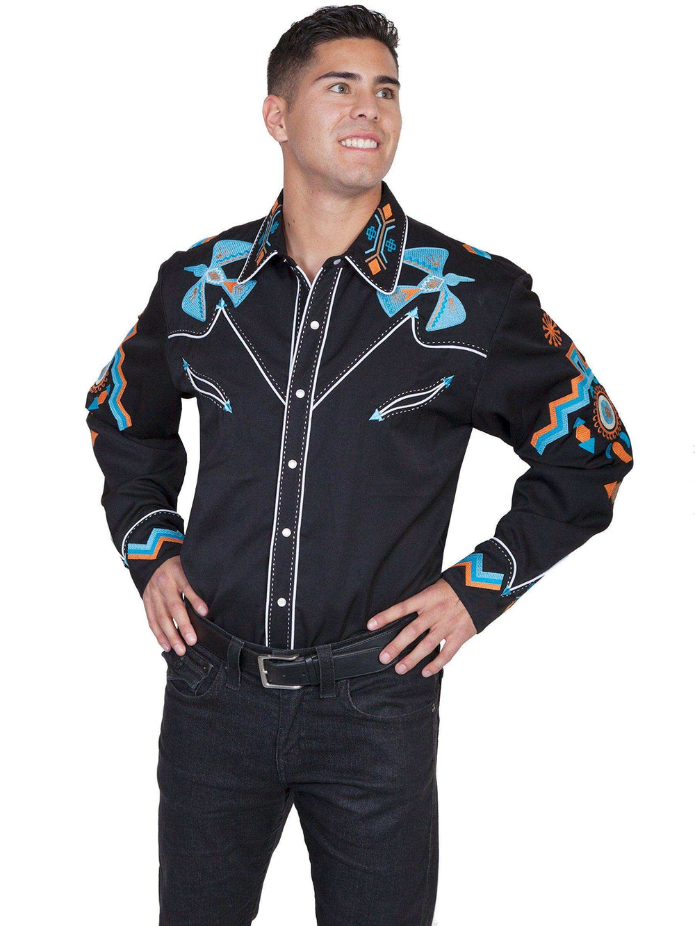 Scully BLACK PHOENIX EMBROIDERY SHIRT - Scully Leather - Flyclothing LLC