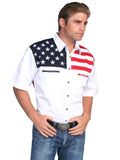 Scully White American Flag 100% Cotton Shirt - Scully Leather - Flyclothing LLC