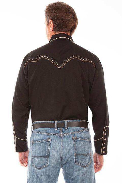 Scully BLACK DIAMOND YOKE EMBROIDERED SHIRT - Scully Leather - Flyclothing LLC