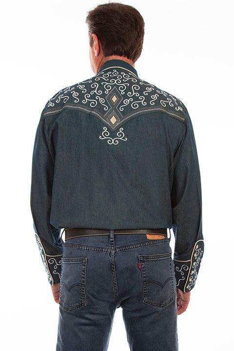 Scully DENIM DIAMOND & SCROLL EMBROIDERED - Scully Leather - Flyclothing LLC