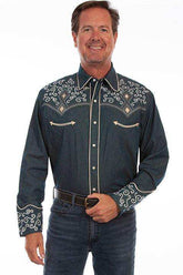 Scully DENIM DIAMOND & SCROLL EMBROIDERED - Scully Leather - Flyclothing LLC