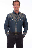 Scully DENIM FLORAL EMBROIDERED SHIRT - Scully Leather - Flyclothing LLC